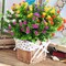 10 Bundles Artificial Flowers, Outdoor Gypsophila Baby's Breath Fake Flowers, UV Resistant Faux Plastic Greenery Shrubs Hanging Plants for Home Wedding Garden Porch Window Box Decoration 13"D x 3"W x 7"H